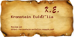 Kronstein Eulália névjegykártya